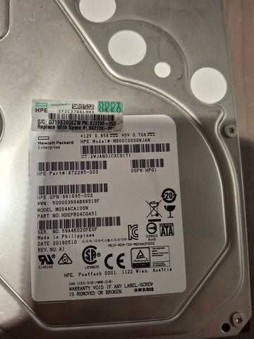HP 872295-003 1TB 6G 7.2K LFF NHP MDL SATA HDD 862128-001 861695-002 659569-001