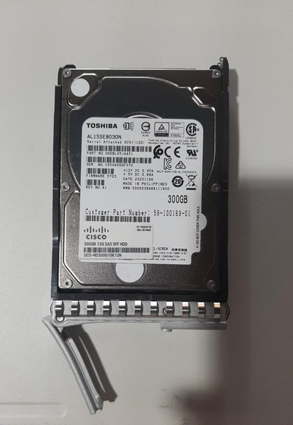 TOSHIBA 300GB 10K SAS 12G 2.5in HDD HDEBL05JAA51 58-100169-01 UCS