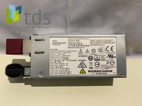754376-001 745710-202 744689-B21 HP POWER SUPPLY 950W FOR DL120 DL160 G9