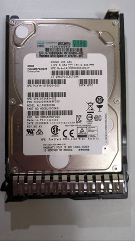 HP 876936-003 300GB 10K RPM SAS 12GBPS SFF (2.5inch) HDEBJ05CGA51 872483-002 872735-001