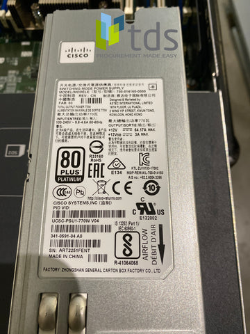 UCSC-PSU1-770W 341-0591-04 CISCO C-SERIES 770W POWER SUPPLY
