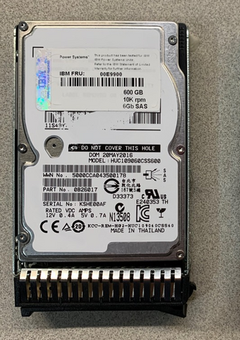 IBM 00E9900 600 GB 10k rmp 6Gb Hard Drive