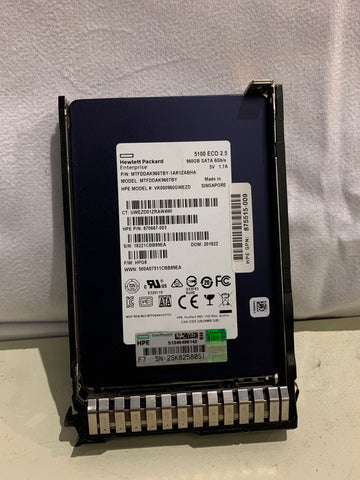 875656-001 875515-009 870667-003 HPE 960GB SATA 6G READ INTENSIVE SFF SC SSD