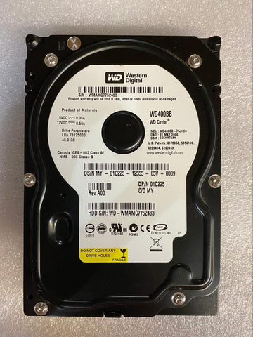 WESTERN DIGITAL Caviar  01C225 HARD DRIVE 40 GB